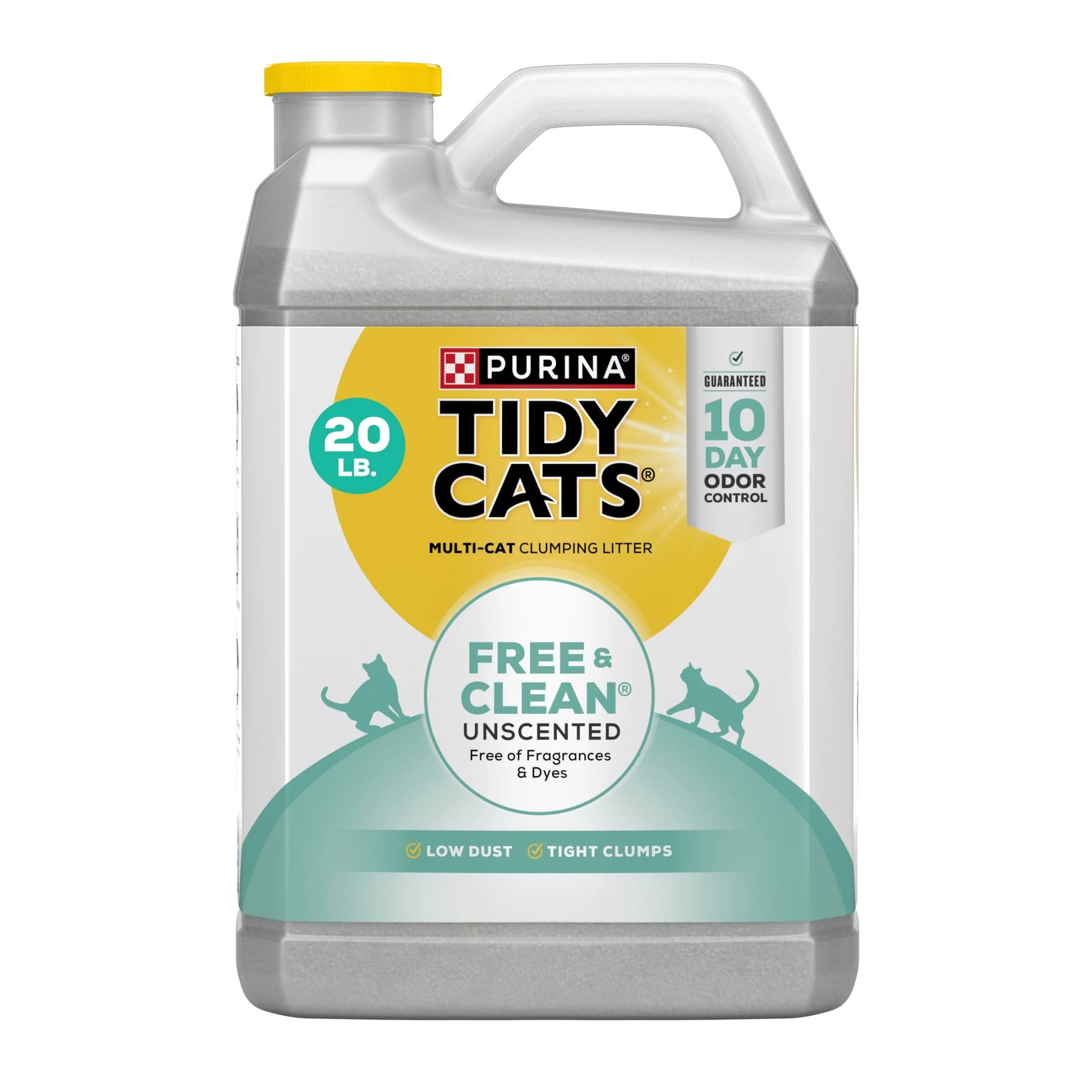 Purina  Free & Clean Unscented Cat Litter, Scoopable, Low Dust, Odor Control, 14 Lb. Jug