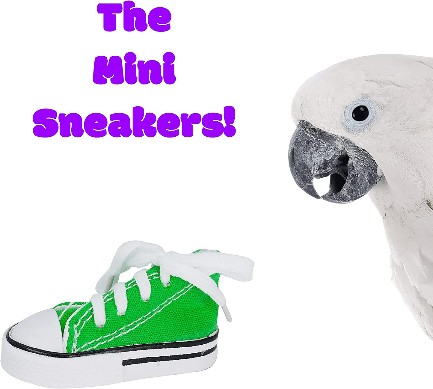 6 Mini Sneakers Colorful Cotton Shredding Foraging Treat Chew Parrot Parakeets Cockatiels Conures and Similar Birds