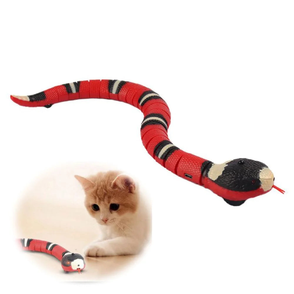 Electric Snake Cat Toys,Daxin USB Realistic Simulation Smart Sensing Snake Cat Interactive Toys Halloween Prank Props