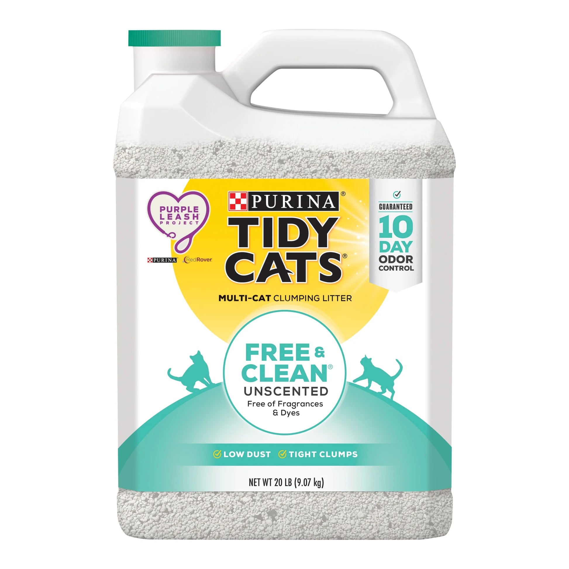 Purina  Free & Clean Unscented Cat Litter, Scoopable, Low Dust, Odor Control, 14 Lb. Jug