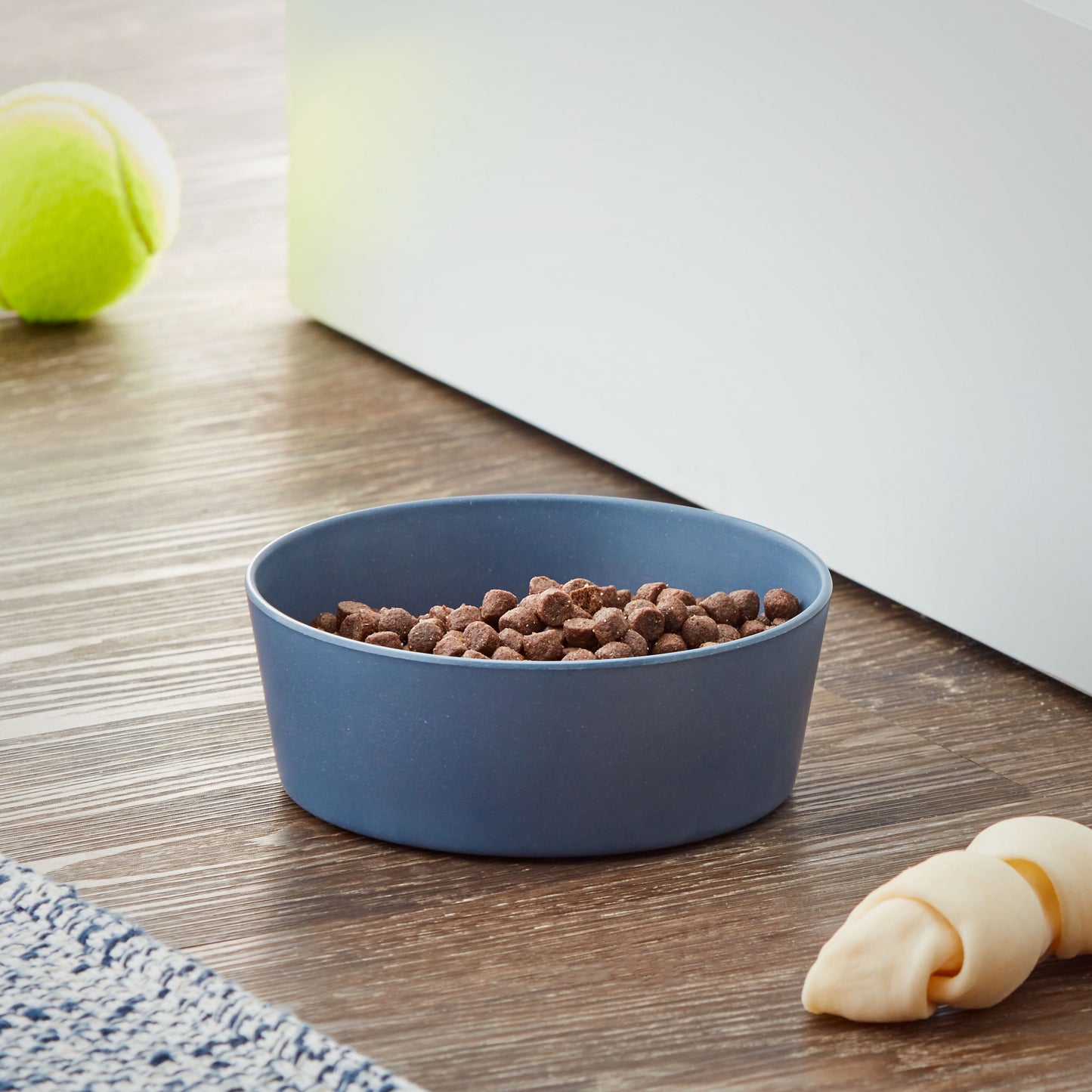 (3 Pack)  Bamboo Melamine Dog Bowl, Blue, Medium