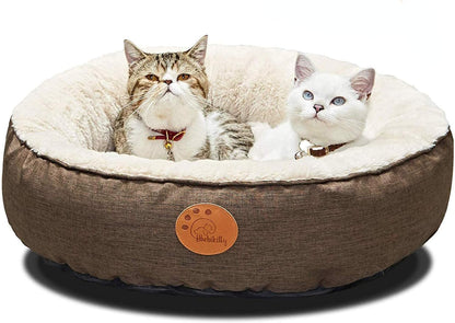 Washable Donut Cat Bed Round, Cat Beds Indoor Cats Medium, Big Cat Bed Machine Washable, 24