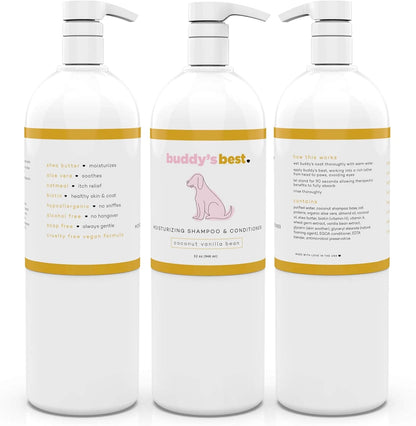 , Dog Shampoo and Conditioner in One - Hypoallergenic, Oatmeal Shampoo for Dogs with Sensitive Skin - Moisturizing Dog Wash