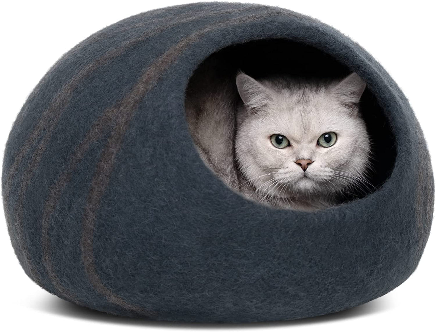 Premium Cat Bed Cave (Large) - Eco Friendly 100% Merino Wool Beds for Cats and Kittens