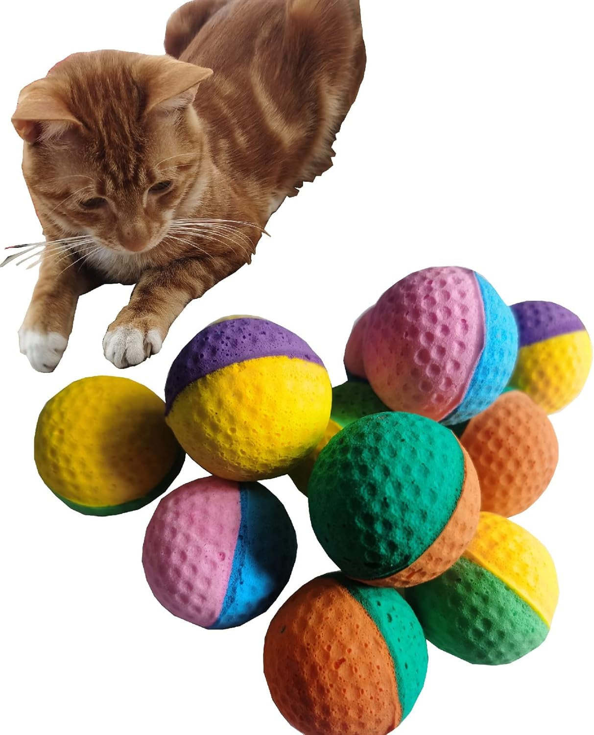 Cat Foam Ball Cat Sponge Ball Toy Cat Soccer Ball Toy (Two Color Pet Ball)