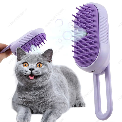 Cat Steam Brush Electric Spray Cat Hair Brush 3 in 1 Dog Steam Brush for Massage Pet Grooming Pet Hair Remover Pet Accessories