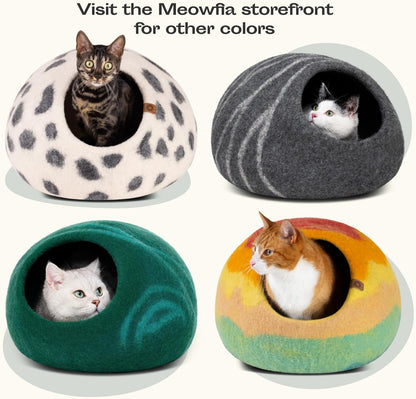 Premium Cat Bed Cave (Large) - Eco Friendly 100% Merino Wool Beds for Cats and Kittens